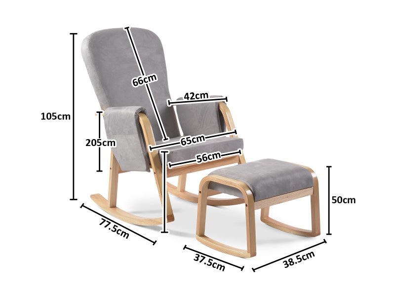 Rocking chair with footstool Carousel 2