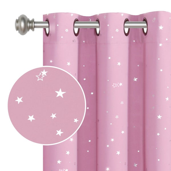 1x Blackout Curtains for Kids Glitter Star Kids Curtains Blockout, Sold Single Carousel 1