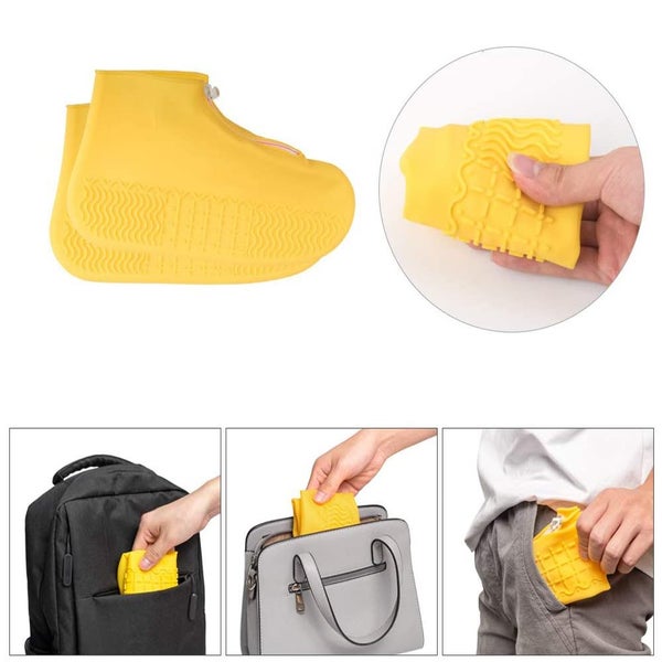 Waterproof Silicone Shoe Covers Reusable Foldable Non-Slip Zipper Shoe Protector Carousel 2