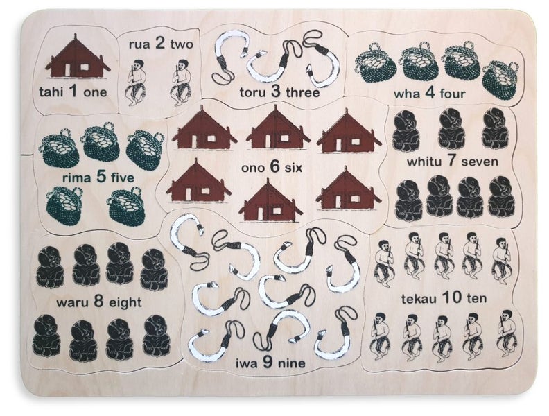 Count to 10 in MAORI Handmade Wooden Puzzle Carousel 1