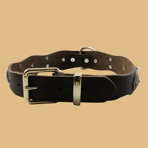 Genuine Leather Dog Collar Vintage Style | TOUCHANDCATCH NZ Carousel 2