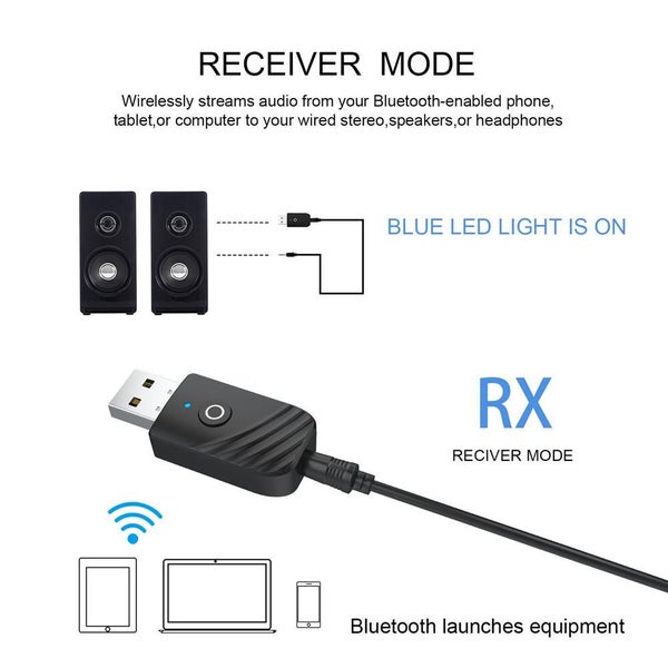 Bluetooth Receiver Transmitter Adapter Wireless Audio Noise Reduction HIFI Sound Carousel 9