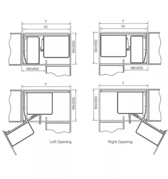 Magic corner mechanism for blind corner unit (Left and right) Carousel 3
