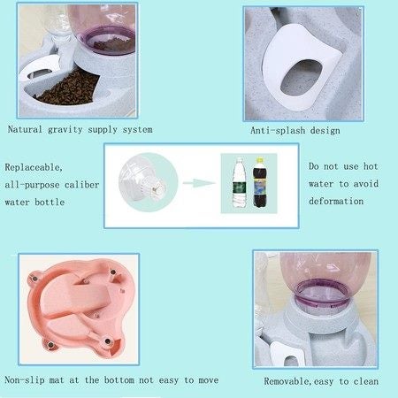 Pet Cat Dog Food Feeder And Water Dispenser Carousel 5