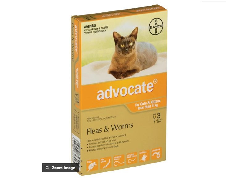 Advocate Flea and Worm Treat for Cats and Kitten under 4KG-3 pack Carousel 1