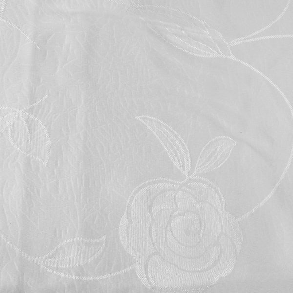 Floral Jacquard Pattern Tablecloth Rosa White Carousel 3
