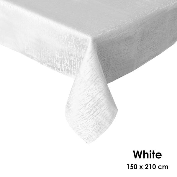 Textured Jacquard Design Tablecloth Tuscany White Carousel 2