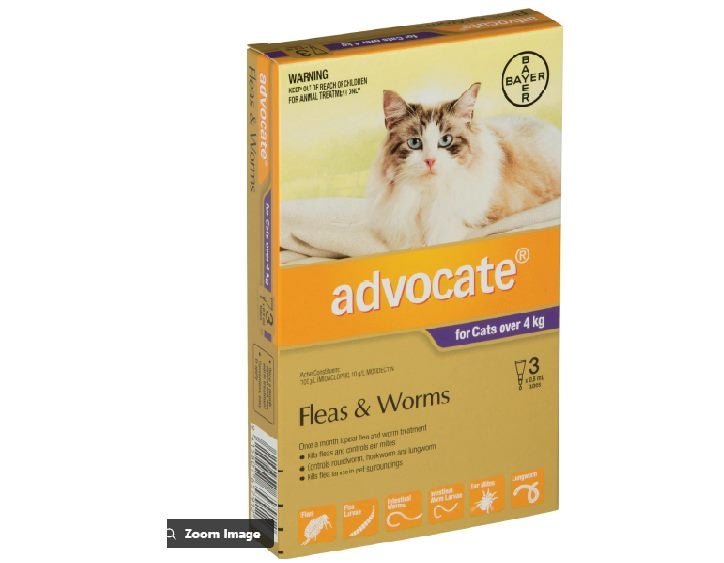 Advocate Flea and Worm Treatment for Cat over 4KG-3 pack Carousel 1
