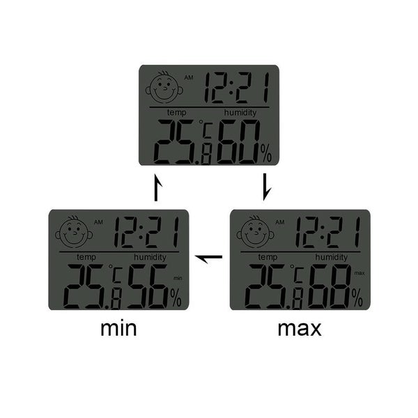 LCD Digital Thermometer Hygrometer Weather Station Temperature Meter Alarm Clock Carousel 2