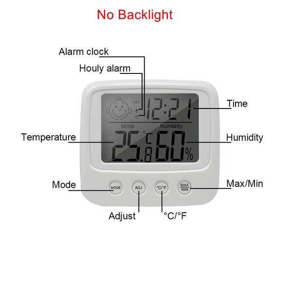 LCD Digital Thermometer Hygrometer Weather Station Temperature Meter Alarm Clock Carousel 6