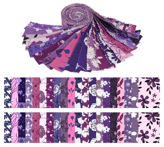 Soimoi 40Pcs Floral Print Cotton Precut Fabrics For Quilting Craft Strips Carousel 1