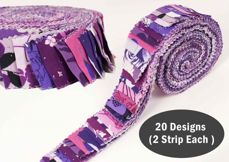 Soimoi 40Pcs Floral Print Cotton Precut Fabrics For Quilting Craft Strips Carousel 8