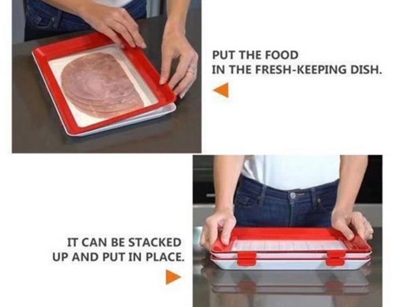 4X Kitchen Food Storage Container Food Preservation Tray Carousel 5