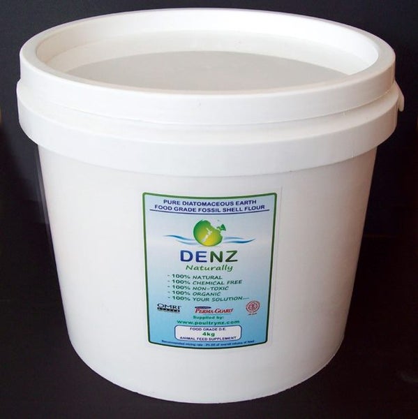 DENZ Diatomaceous Earth 4kg Bucket for Poultry and Animals. PURE PERMA-GUARD Carousel 1