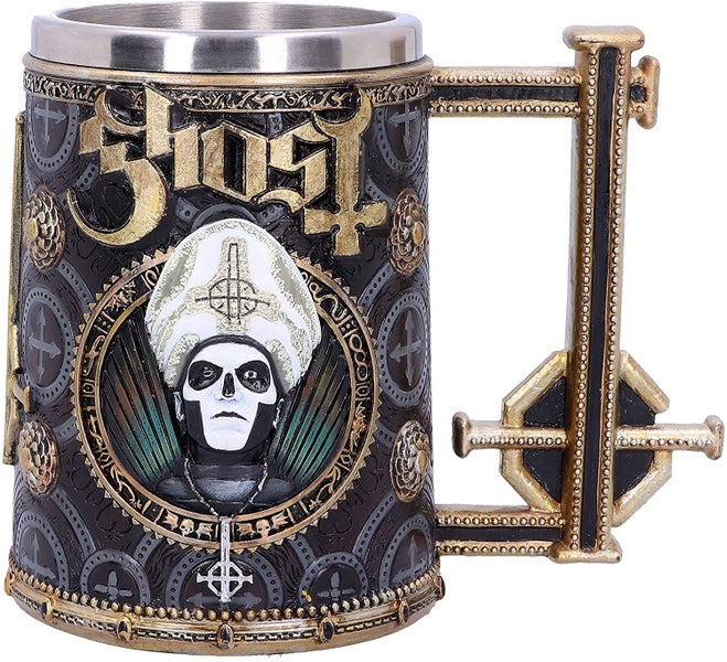 Nemesis Now B4857P9 Licensed Ghost Papa Emeritus III Meliora Gold Tankard, Resin Carousel 1