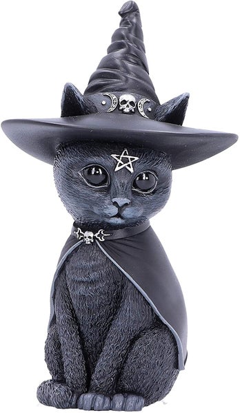 Nemesis Now Purrah Witches Hat Occult Cat Figurine, Black, 13.5cm Carousel 1