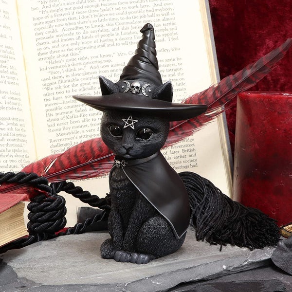 Nemesis Now Purrah Witches Hat Occult Cat Figurine, Black, 13.5cm Carousel 2