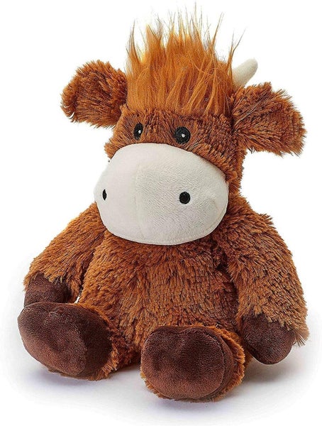 warmies Microwaveable Cozy Plush Cow, Heatable Soft Cuddly Toy With Relaxing Lav Carousel 1