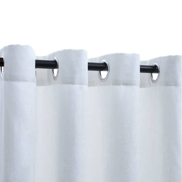 vidaXL Blackout Curtains with Metal Rings 2 pcs Off White 140x245 cm Carousel 4