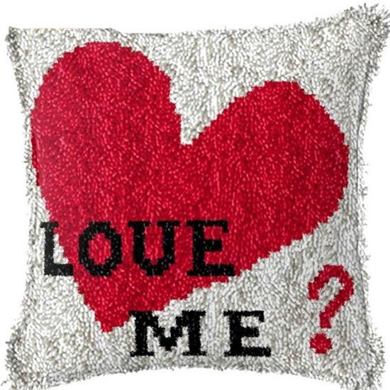 Crafting Kit Love Me Heart Latch Hook with Cushion Hook and Threads Carousel 1