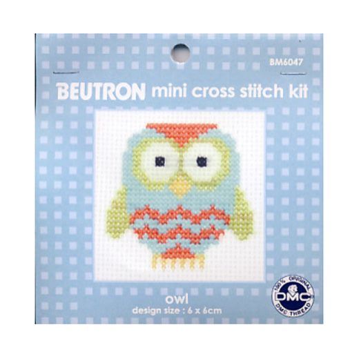 BEUTRON Cross Stitch Kit For Beginner Owl 6x6cm Carousel 1