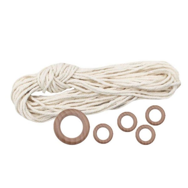 Make It Creative Macrame Kit Plant Hanger Kit Cream Four Rings Carousel 3