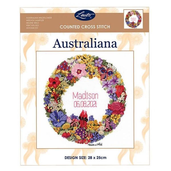 Helene Wild Australian Cross X Stitch Kit Wildflower Wreath Counted Carousel 1