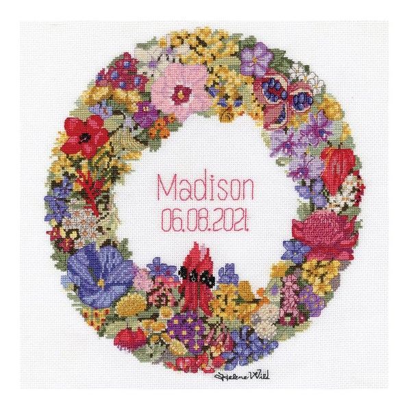 Helene Wild Australian Cross X Stitch Kit Wildflower Wreath Counted Carousel 2