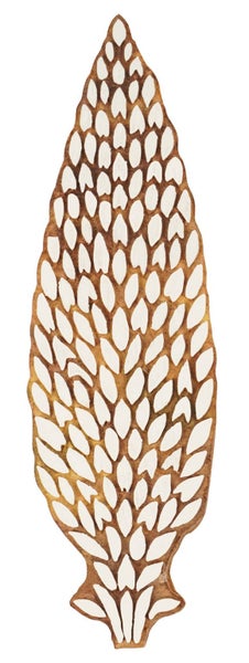 IBA Indianbeautifulart Textile Printing Block Pine Cone Hand Carved Wooden Carousel 1