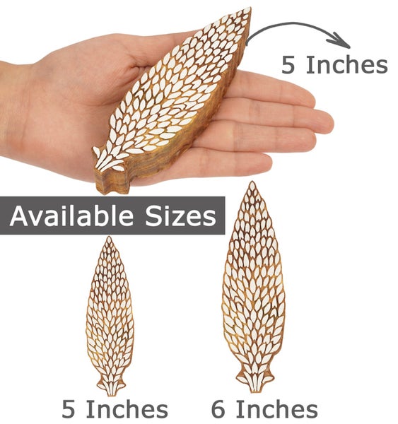 IBA Indianbeautifulart Textile Printing Block Pine Cone Hand Carved Wooden Carousel 2