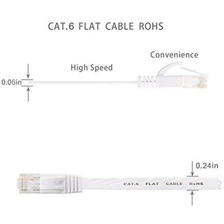Cat6 8M Ethernet Cable White Flat Internet Network Carousel 2