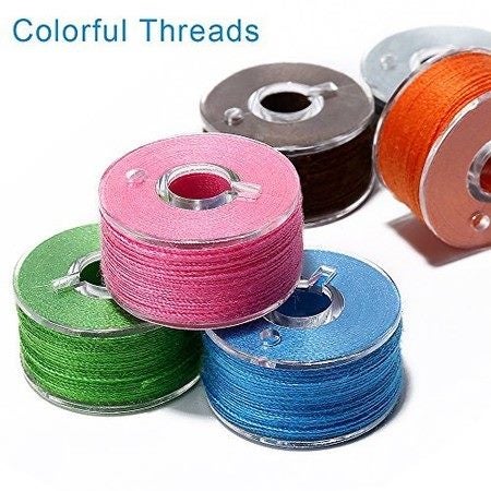 36Pcs Bobbins Sewing Threads with Bobbin Case for Multiple Sewing Machine Carousel 8