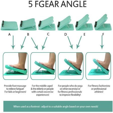 Under Desk Footrest Calve Stretcher Adjustable Slant Board Foot Rest Stool Carousel 9