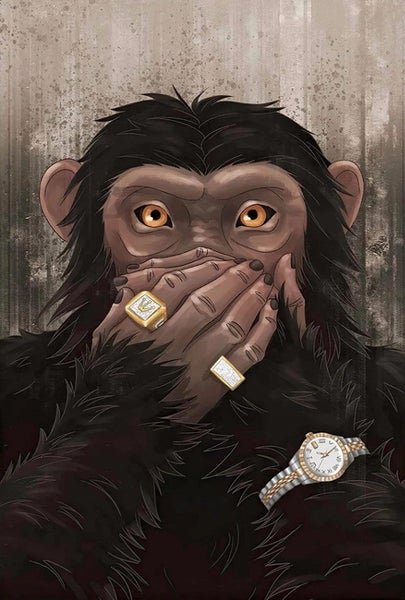 ON SALE FREE SHIPPING - 3 Piece Canvas Art Print - Funny Monkey Carousel 6