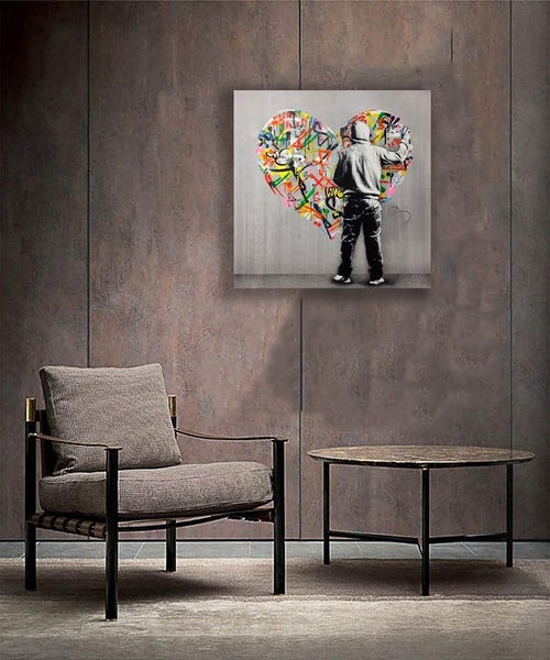 Free Shipping: Banksy Canvas Wall Art - Printing Love Carousel 2