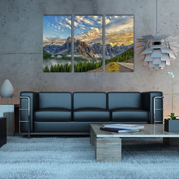ON SALE FREE SHIPPING - 3 Piece Canvas Art Print - NZ South Island Carousel 2