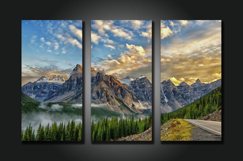 ON SALE FREE SHIPPING - 3 Piece Canvas Art Print - NZ South Island Carousel 1