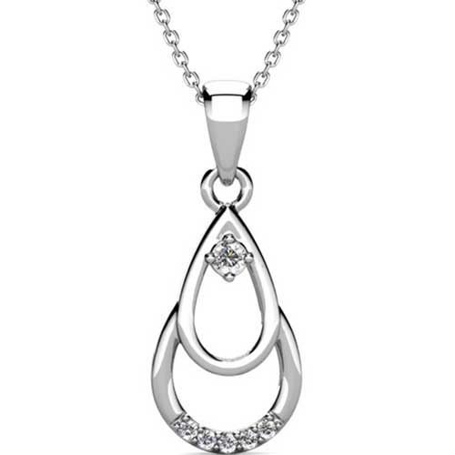 18K White Gold Crystal Necklace "Collette" Carousel 1