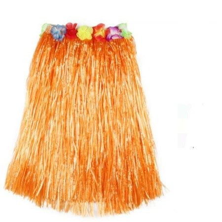 Adult Artificial Grass Hula Skirt For Costume Party , Length 80CM, Orange Carousel 2