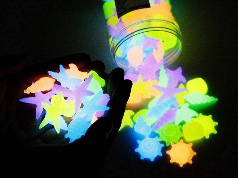 200Pcs Luminous Glowing Pebbles Stones Glow in the Dark Pebbles Fish Tank Decor Carousel 1