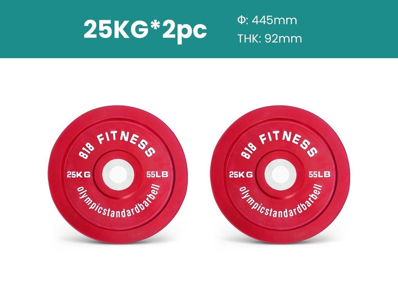 25kg Olympic Bumper Weight Plates x 2 Pieces Carousel 1