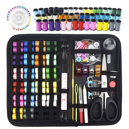 172Pcs DIY Mini Sewing Kit Portable Emergency Sew Repair Kit with Scissors Carousel 1