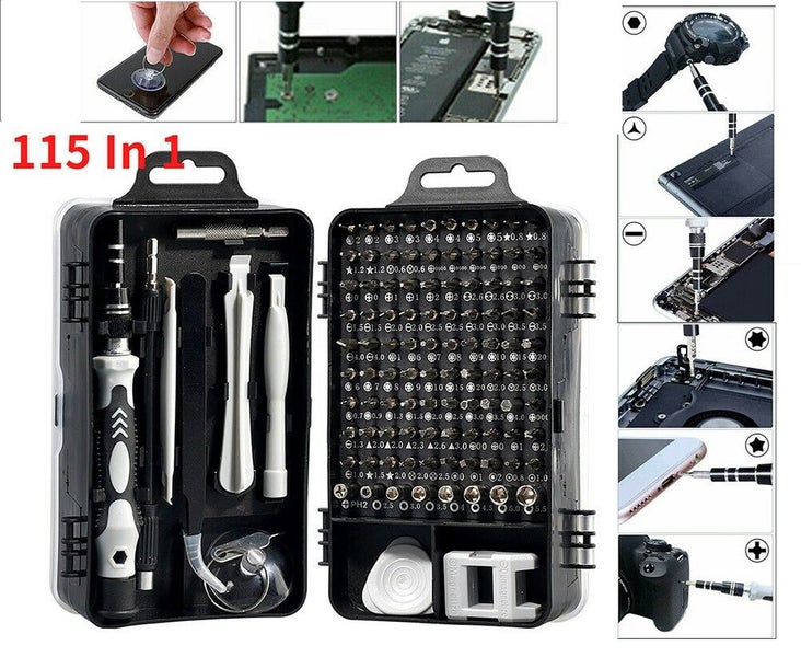 115 IN 1 Screwdriver Set Precision PC Computer Phone Watch Repair Tool Bits Kit Carousel 1