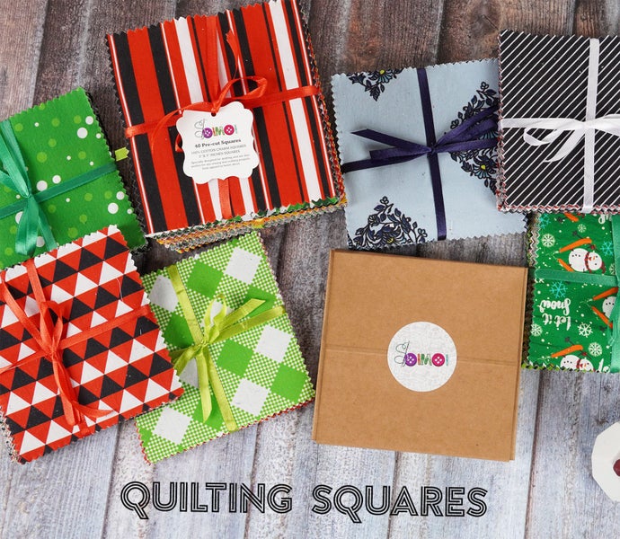 Soimoi Precut 10-inch Asian Block Prints Cotton Fabric Bundle Quilting Squares Carousel 7