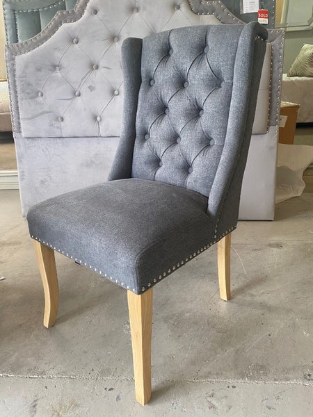 Last Set of 2 - Tais Upholstery Wingback Chair - Grey Linen *Floor Models 45%OFF Carousel 2