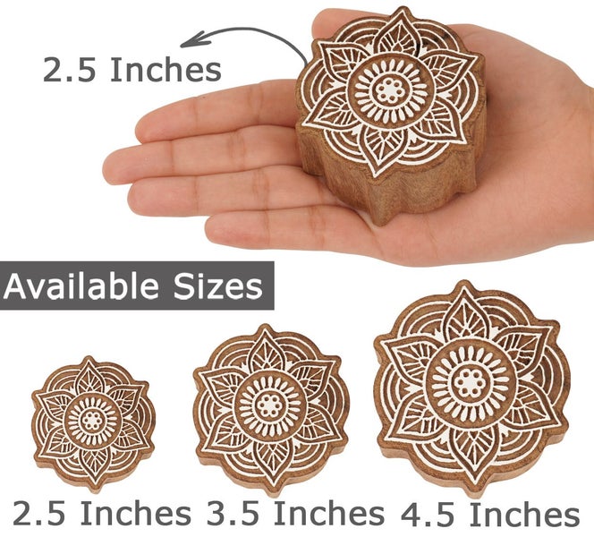 IBA Indianbeautifulart Textile Printing Block Mandala Hand Carved Wooden Stamp Carousel 2