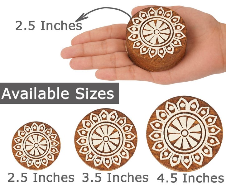 IBA Indianbeautifulart Textile Printing Block Mandala Hand Carved Wooden Stamp Carousel 2