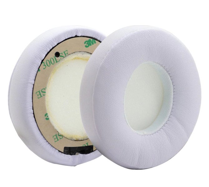 2 x Replacement Leather Ear Pads for Beats Solo 2 / 3 - White Carousel 1