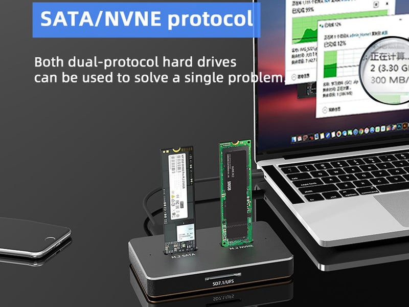 Docking Station for SATA/NVME SSD NZ Clearance Carousel 8