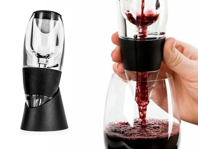 3X Wine Aerator Decanter Pourer Sediment Filter with Base Carousel 1